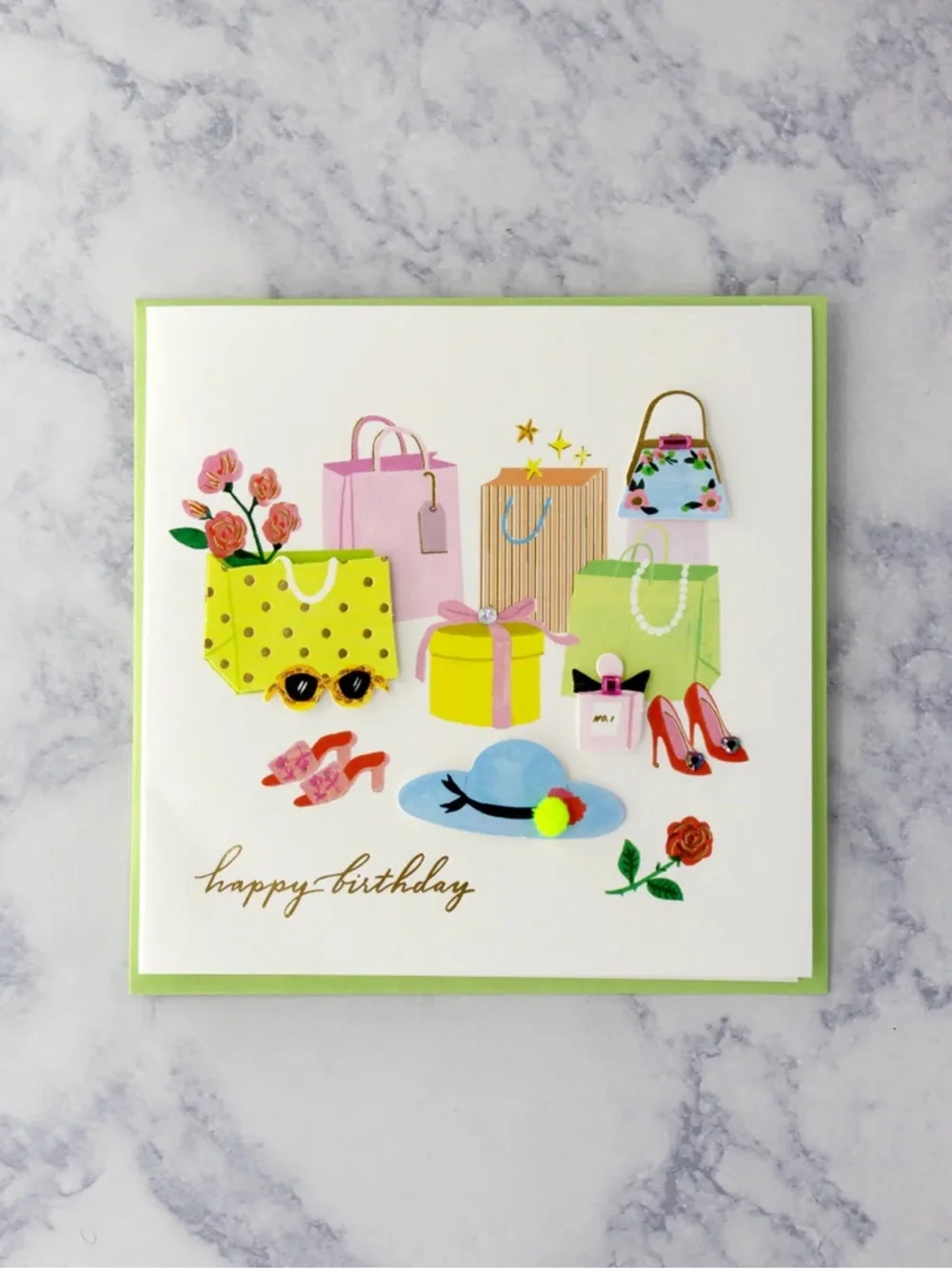 🆕Papyrus “Watercolor Fashion” Birthday Greeting Card